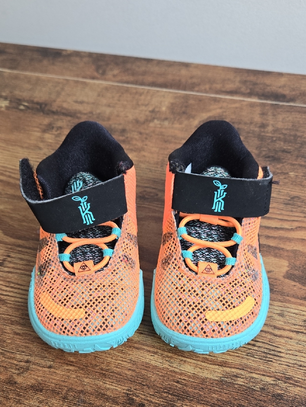 Nike Kyrie 7 TD 'Play for the Future' Orange Teal Mesh Sneakers Sz 4C Athleisure